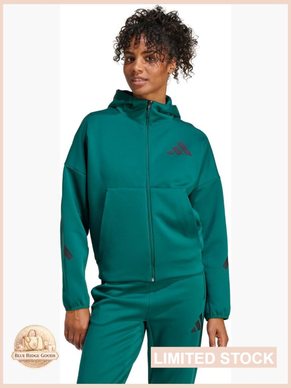 Active Hoodie Full Zip Loose Fit Oversize Sporty Casual Outerwear Layering Piece